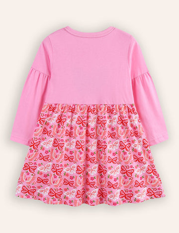 Butterfly Embroidered Long-sleeved Dress